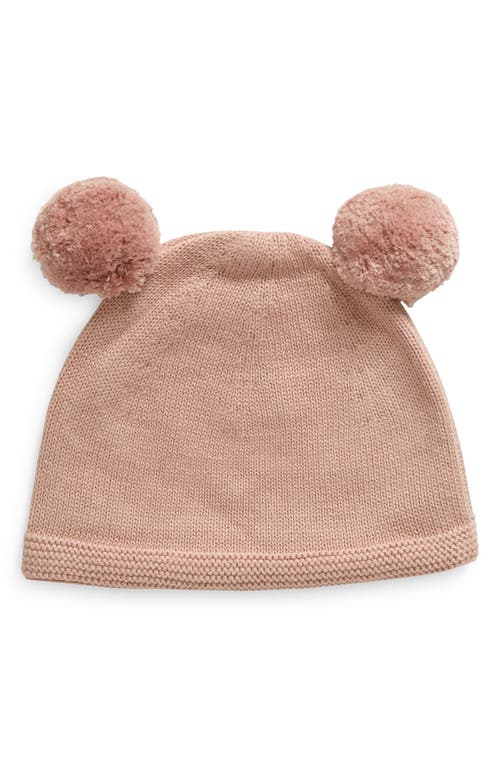 Pink Lemonade Kids'  Double Pompom Organic Cotton Beanie In Gold