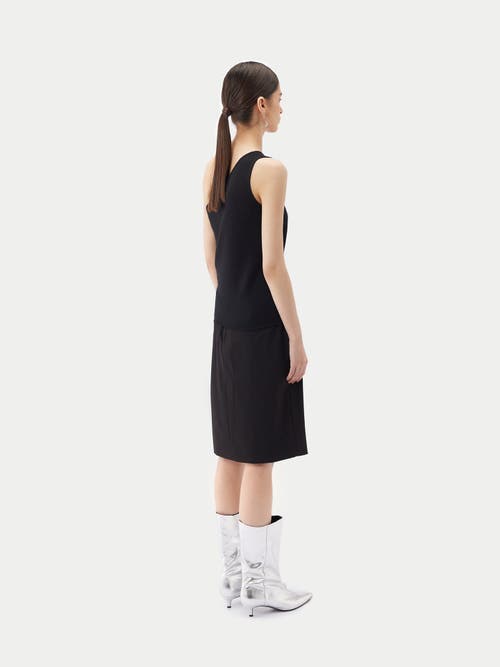 Gobi Mongolian Cashmere Cashmere Silk Sleeveless Asymmetric Top In Black