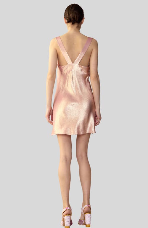 Shop Cynthia Rowley Shimmering Siren Dress In Metallic Rose Gold