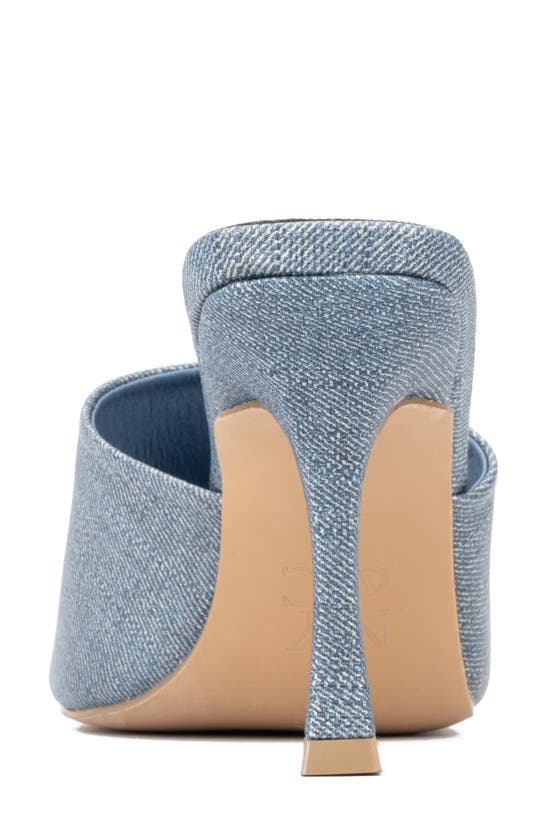 New York And Company Delara Croc Embossed Heeled Sandal In Blue