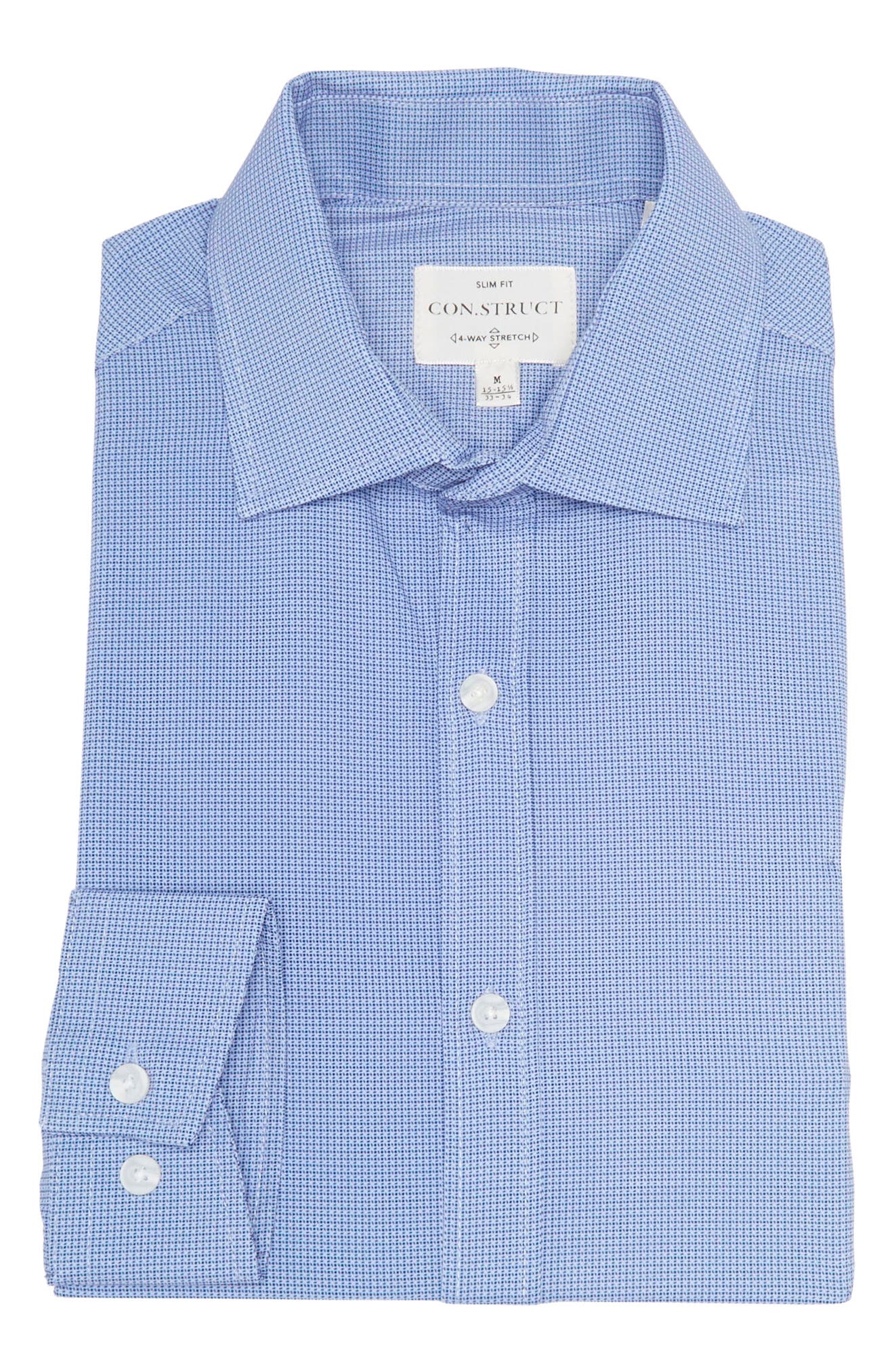CONSTRUCT Slim Fit Navy Cross Hatch Geo 