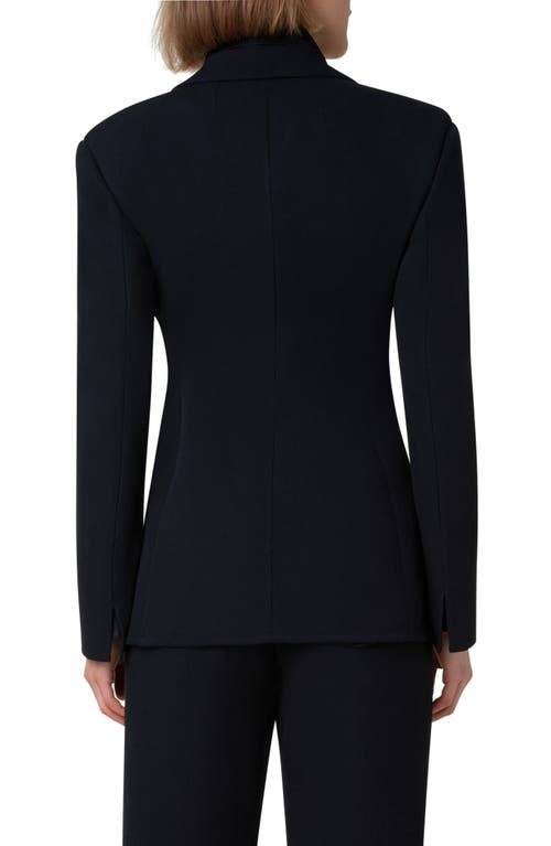 Shop Akris Walker Fitted Cotton Double Face Blazer In Black