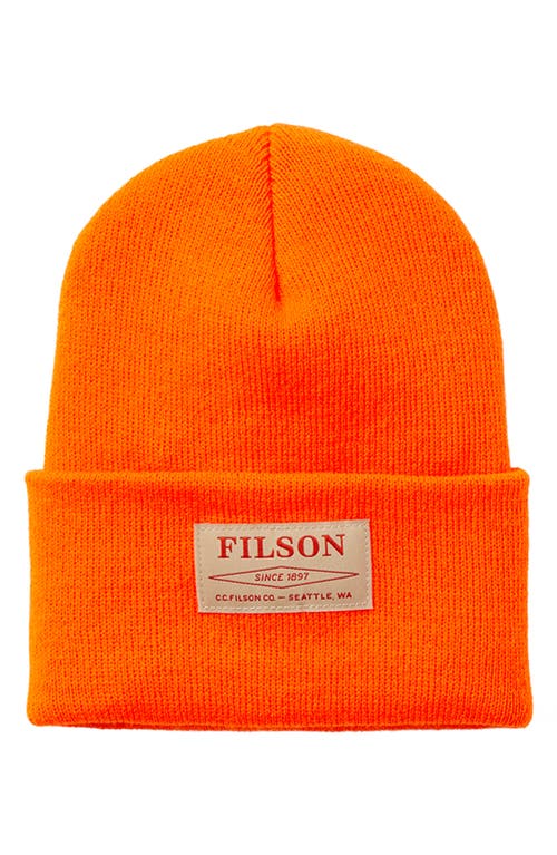 Filson Ballard Watch Cap in Blaze Orange