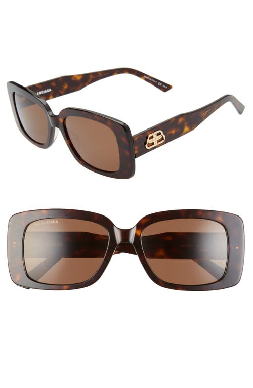 Balenciaga 52mm Rectangle Sunglasses In Brown