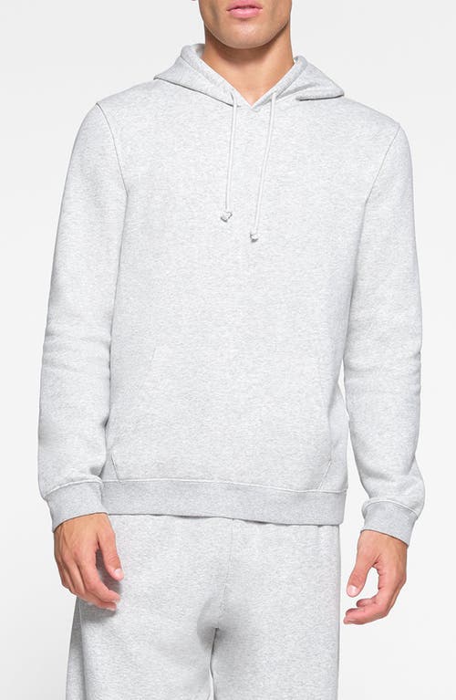 Skims Cotton Blend Pullover Hoodie In Light Heather Grey