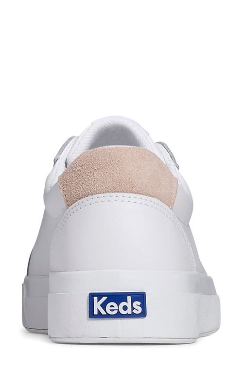 Keds Pursuit Low Top Sneaker In White/light Pink Leather