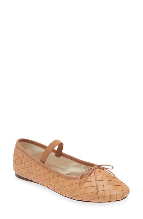 Loeffler Randall Leonie Woven Leather Ballerina Flats In Honey