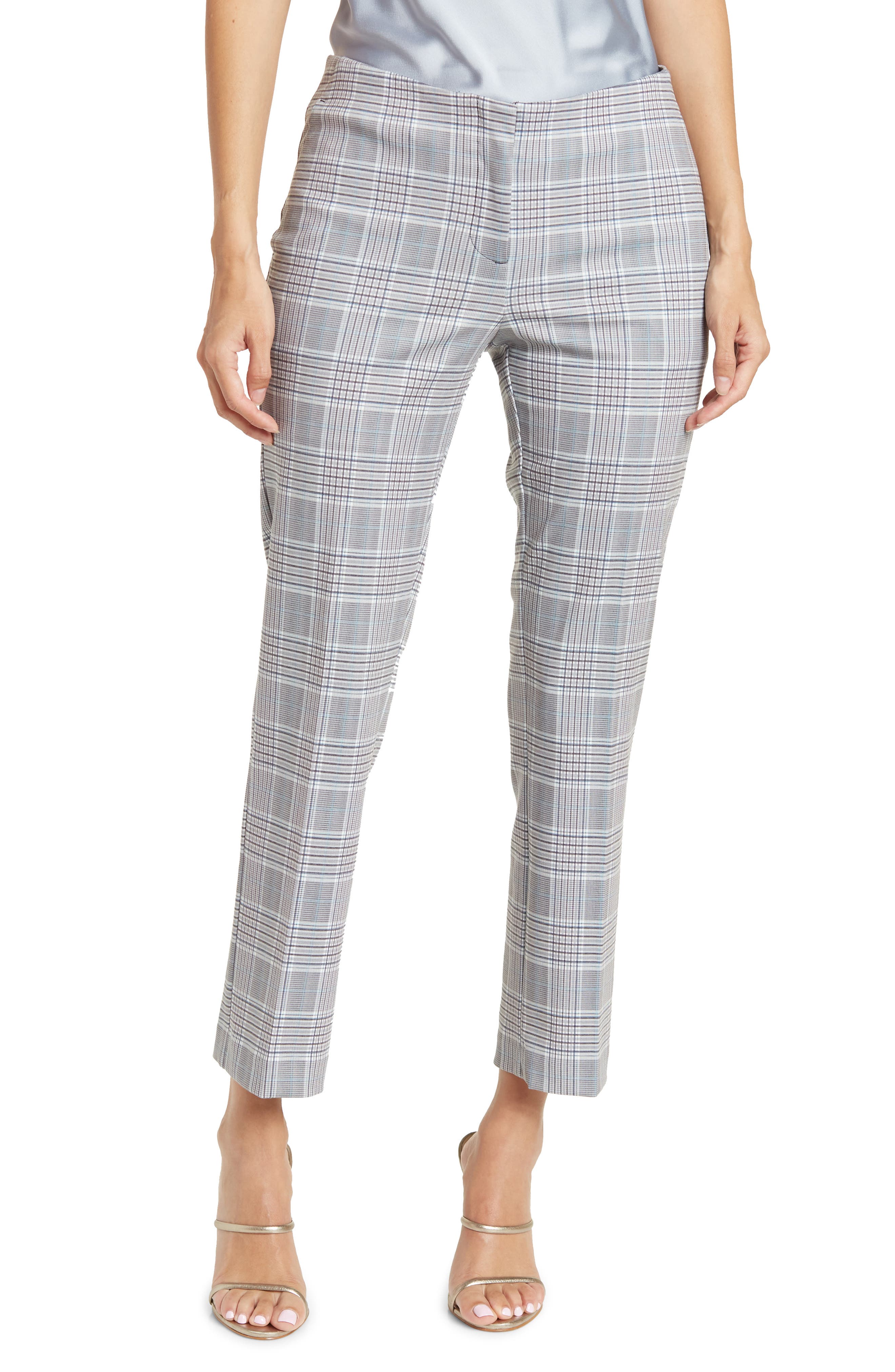 Print Cropped Ponte Pants 