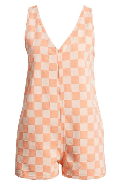 Shop Nasty Gal Checkerboard Twill Romper In Orange