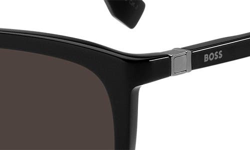 Shop Hugo Boss Boss 57mm Rectangular Sunglasses In Black/grey