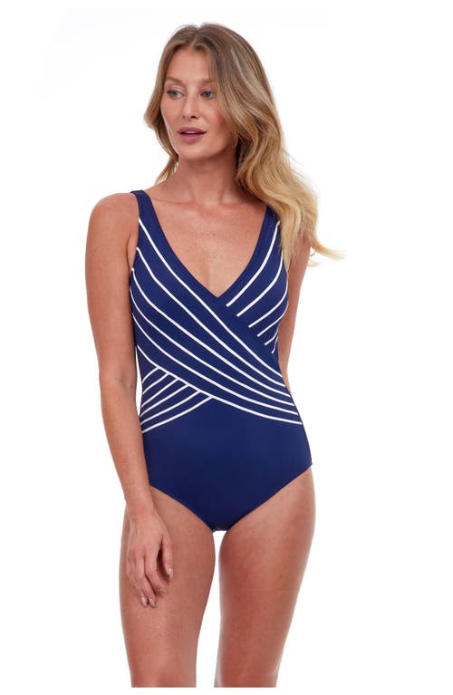 Gottex Embrace Surplice One Piece Navy at Nordstrom,