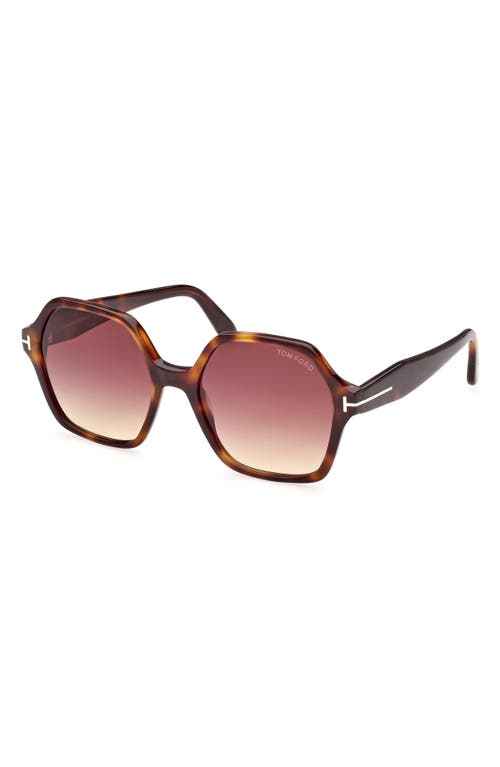 Shop Tom Ford Romy 56mm Polarized Geometric Sunglasses In Shiny Blonde Havana/rose