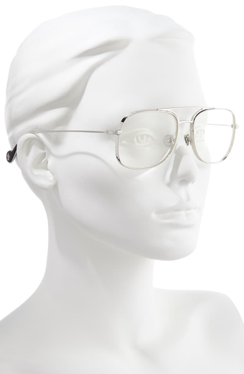 MONCLER 57mm Optical Glasses, Main, color, SHINY PALLADIUM/ CLEAR