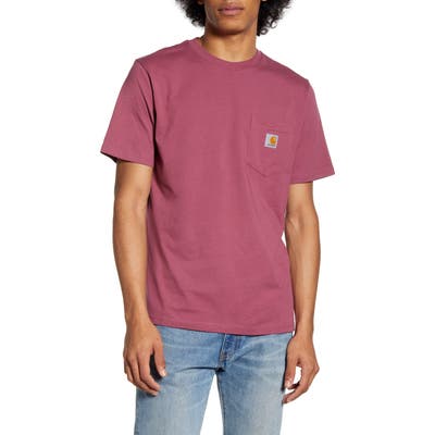 Carhartt Work In Progress Logo Pocket T-Shirt, Pink