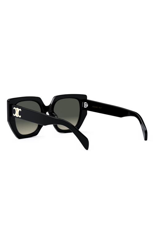 Celine Triomphe 55mm Butterfly Sunglasses In Shiny Black/gradient Brown