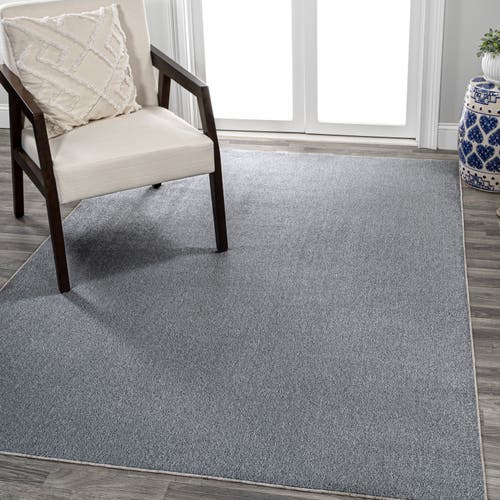 Shop Jonathan Y Twyla Classic Solid Low-pile Machine-washable Area Rug In Gray