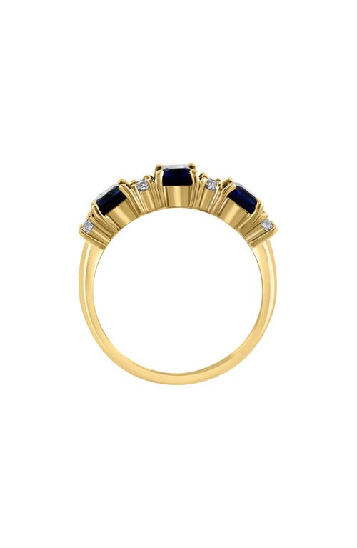 Effy 14k Yellow Gold Lab-created Semiprecious Stone & Diamond Ring In Blue