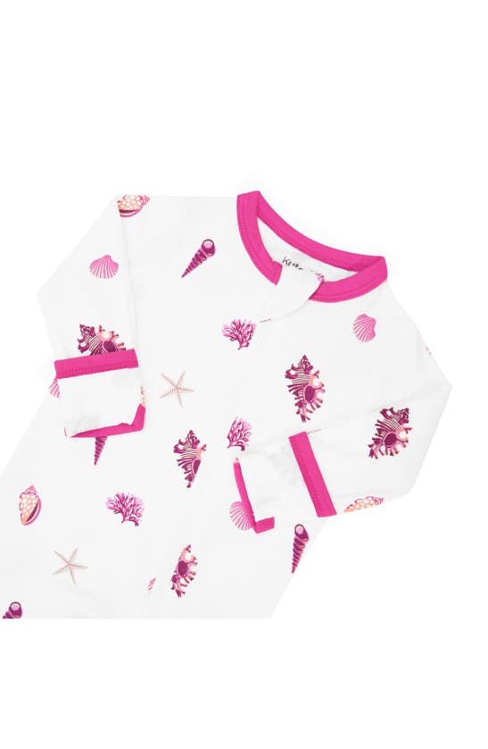 Kyte Baby Sea Shell Zip-up Footie In Raspberry Shell