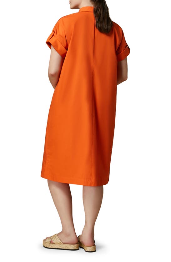 Shop Marina Rinaldi Grazia Cotton Poplin Dress In Tangerine