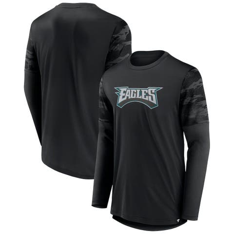 Philadelphia Eagles '47 Franklin Wooster Throwback Long Sleeve Hoodie  T-Shirt - Heathered Gray