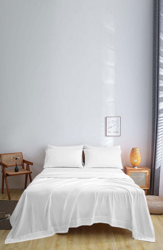 Luxury Home Brushed Microfiber Sheet Set In White
