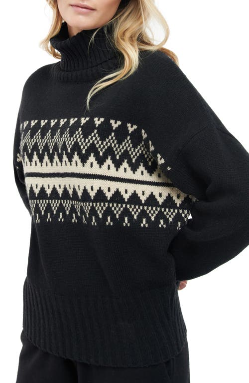 Barbour Cassius Fair Isle Wool Blend Sweater in Black