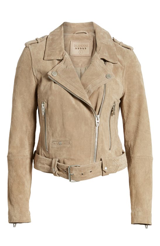 Shop Blanknyc Suede Moto Jacket In Sand Stoner