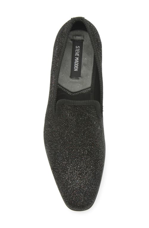 Steve Madden Corrido Glitter Loafer In Black Crystal