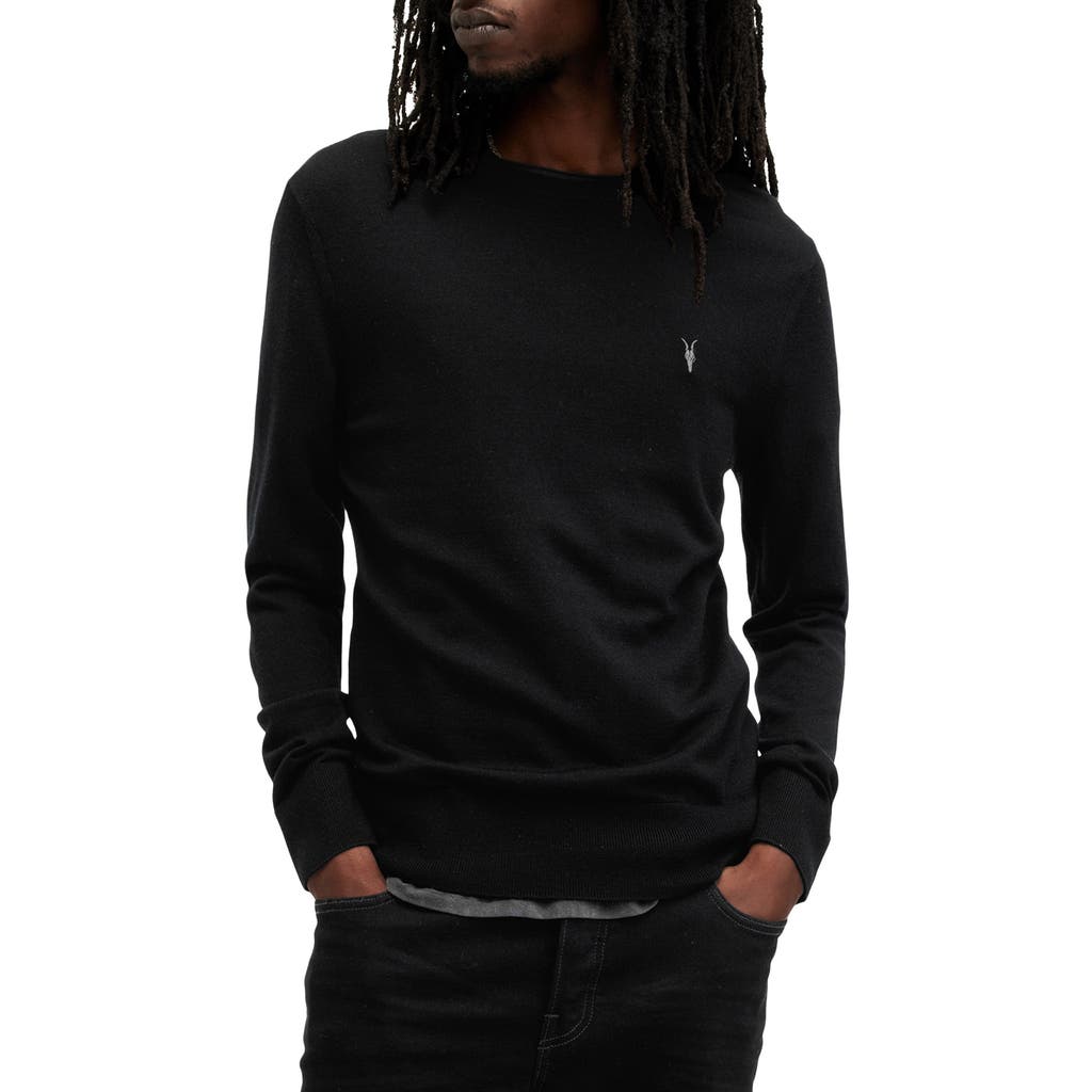 Allsaints Merino Crewneck Sweater In Black