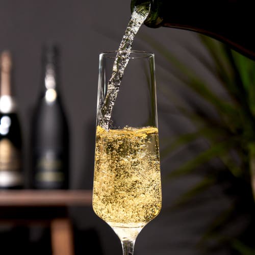 Viski Reserve Inez Crystal Champagne Flutes Set Of 4 In Clear