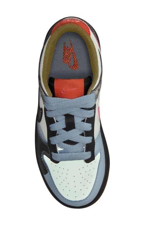 Nike Kids' Dunk Low Basketball Sneaker In White/armory Blue/black