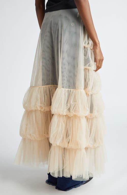 Shop Renaissance Renaissance Grenade Bubble Tiered Tulle Maxi Skirt In Dust Pink