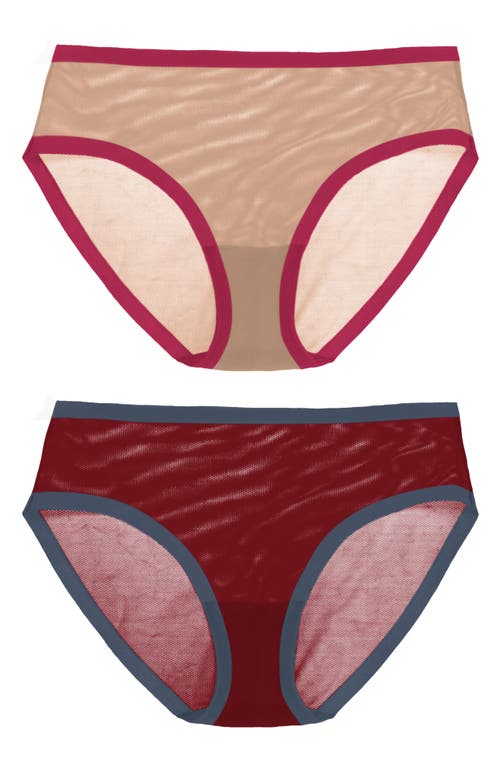 EBY 2-Pack Sheer Panties in Taupe/Cabernet