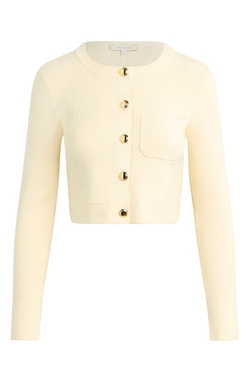 Shop Favorite Daughter The Quinn Crop Rib Cardigan In Cream