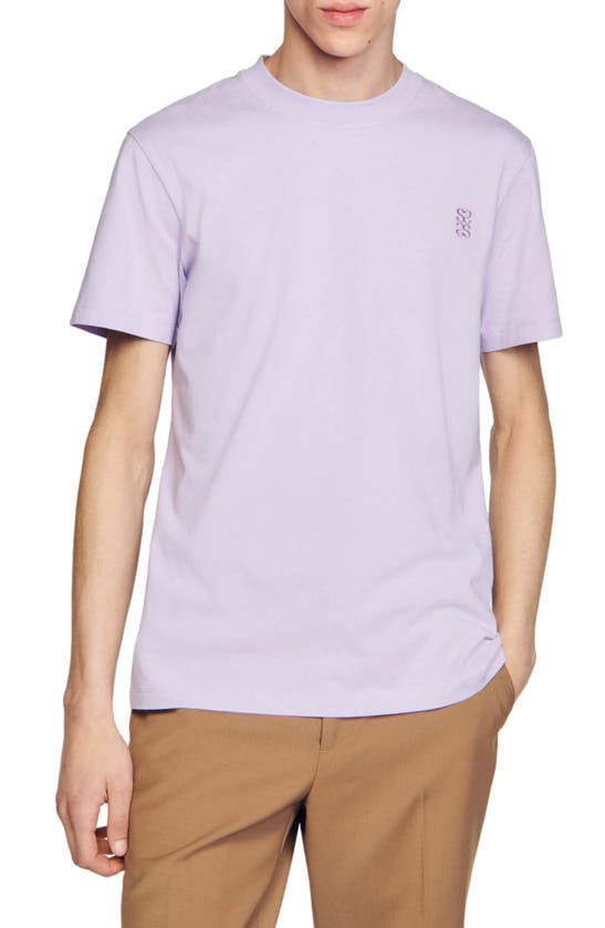 Shop Sandro Gender Inclusive Cotton T-shirt In Lavender