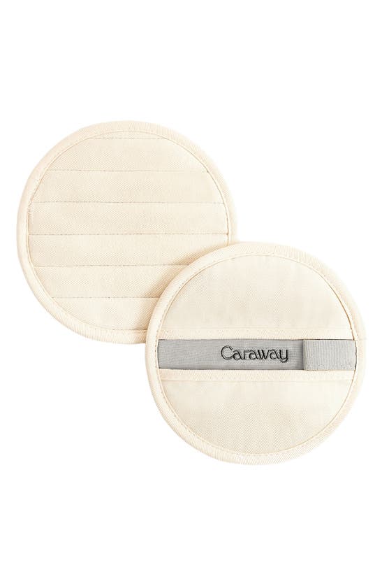 Shop Caraway Set Of 2 Cotton Potholders In Cream