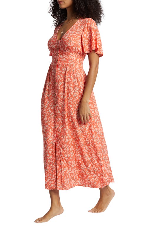 Shop Billabong Floral Dreamer Print Maxi Dress In Papaya