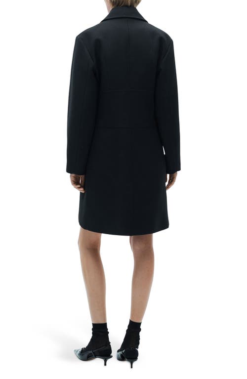 Shop Mango Straight Cut Coat In Black