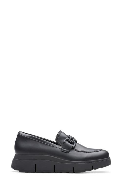 Clarksr Clarks(r) Loriini Izzy Platform Wedge Bit Loafer In Black Leather