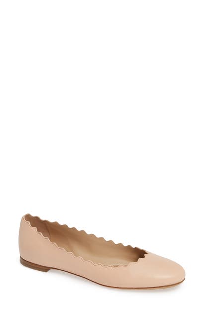 CHLOÉ 'LAUREN' SCALLOPED BALLET FLAT,C16A16075