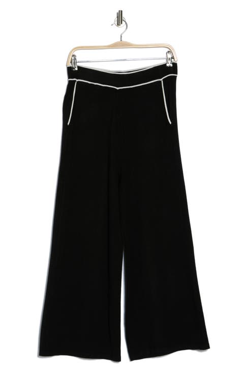 Foiled Melange Knit Wide-Leg Pants 253274 main image 0