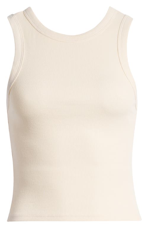 Shop Pacsun Classic Rib Stretch Cotton Tank Top In White Sand