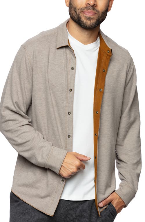 Andy Reversible Flipside Fleece Snap-Up Shirt Jacket in Rock