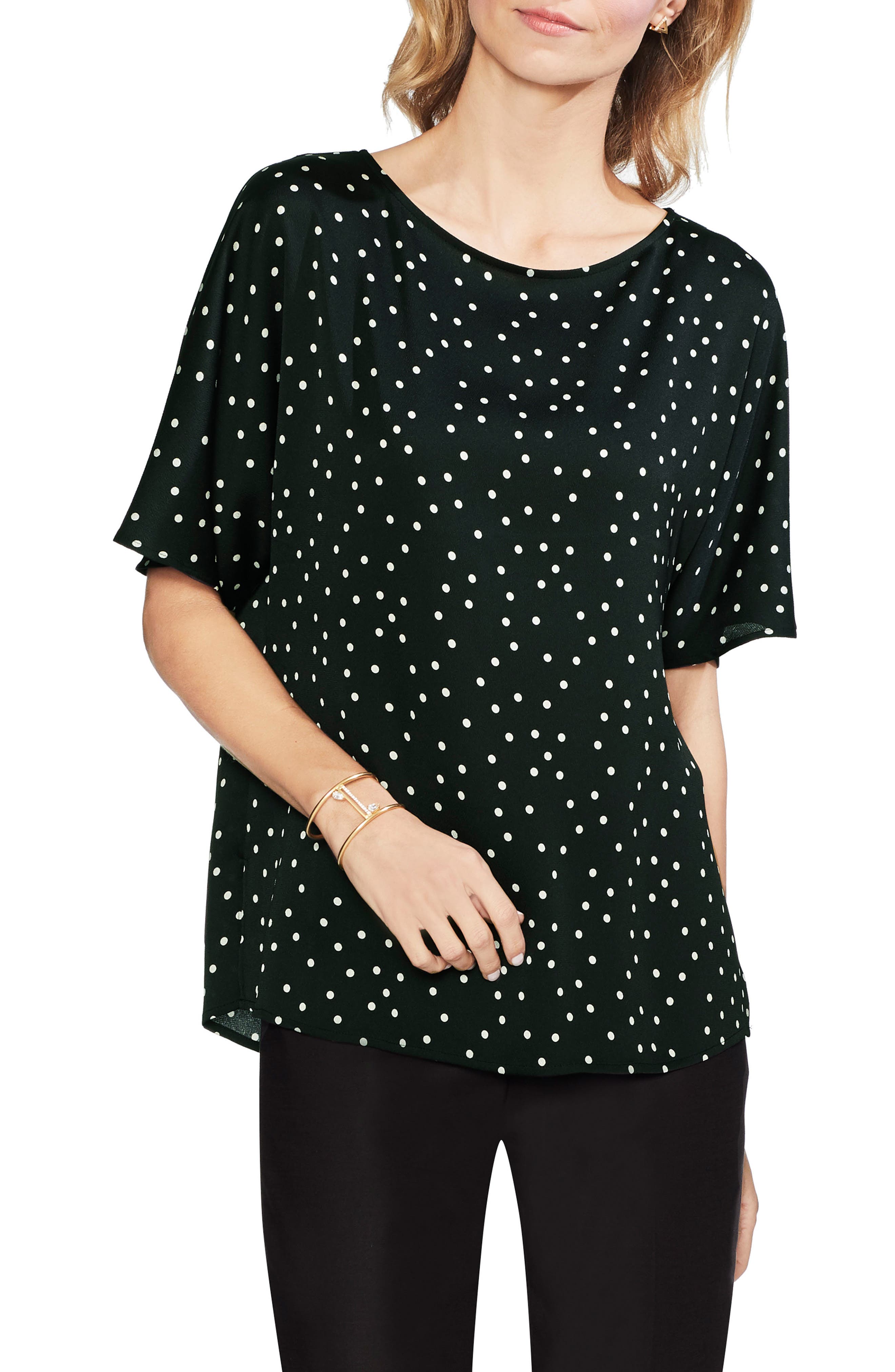 vince camuto polka dot top