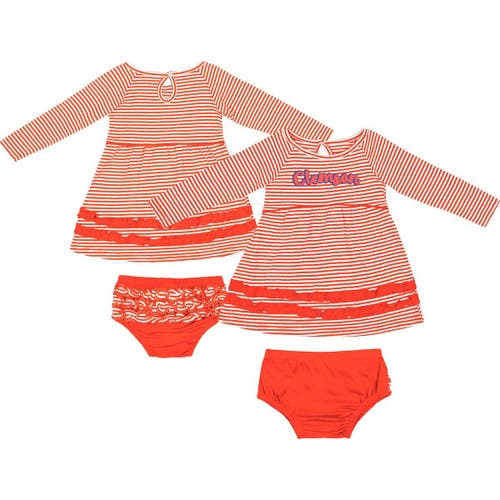 Girls Infant Colosseum Orange Clemson Tigers Whoville Dress & Bloomer Set
