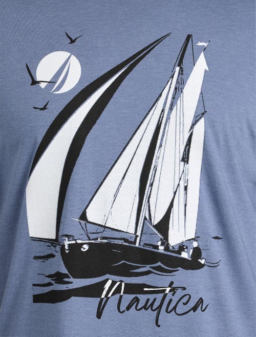 Nautica Sailboat Graphic Tee In Deep Anchor Heather