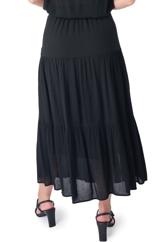 Gibsonlook Tiered Slit Maxi Skirt In Black