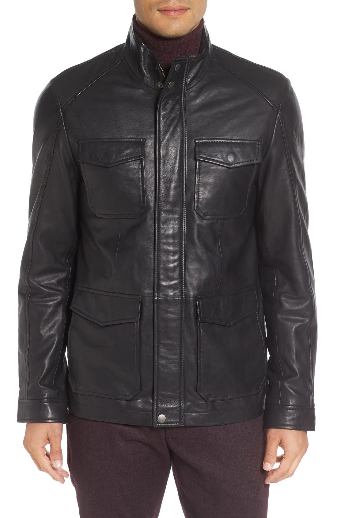 Ted Baker London Force Leather Jacket Nordstrom