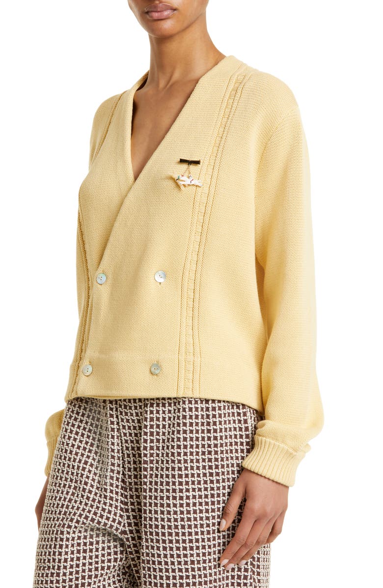 Double Breasted Trench Cardigan - Cream