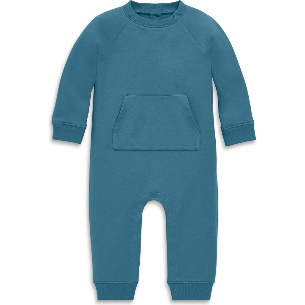 Primary Baby Sweatshirt Romper In Slate Blue